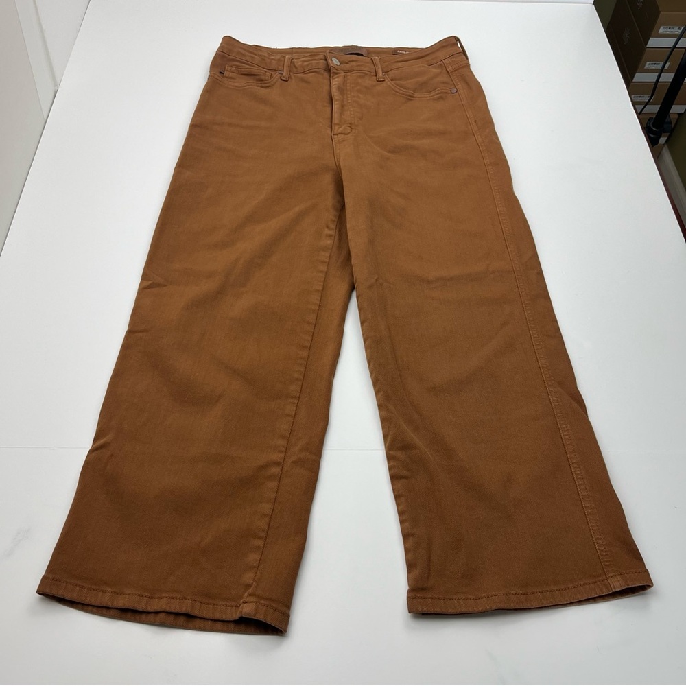 Judy‎ Blue High Rise Control Top Wide Leg Crop Jean Camel Brown Size 13 / 31